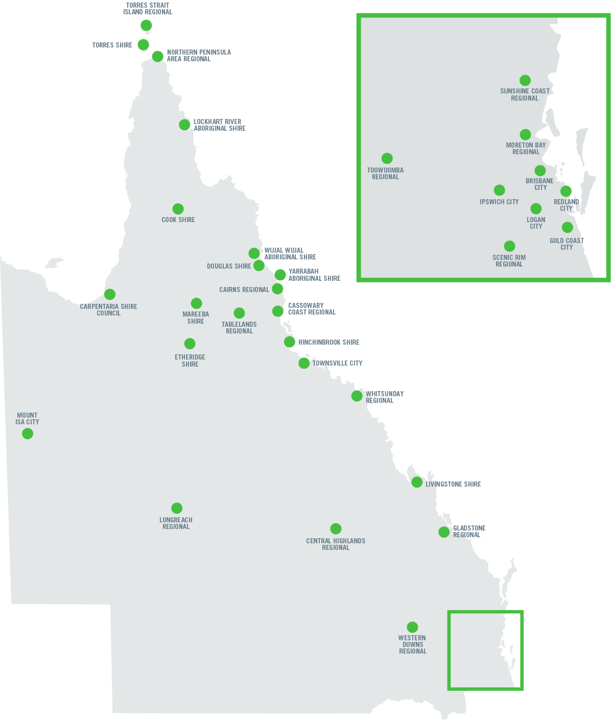 Gilvear Local Government Areas Map